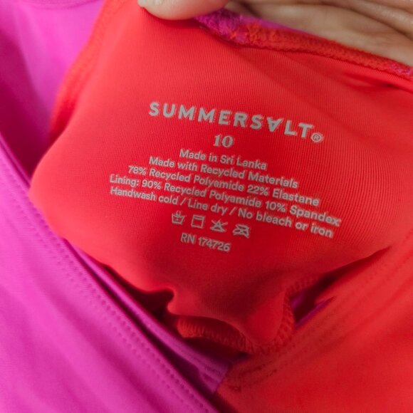 Summersalt The Perfect Wrap One-Piece Swimsuit Sz 10 Two-tone Pink Red - Picture 5 of 7